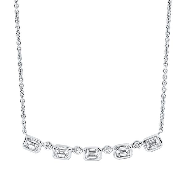 Collier aus 750 Weißgold 9 Brillanten 0.84ct