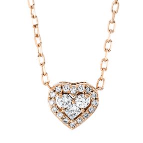 Collier Herz aus 750 Gold Rotgold 19 Diamanten 0,14ct TW-PI L:45,7cm