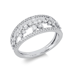 Ring aus 750 Gold Weißgold 96 Brillanten 0,81ct TW-SI B:8,3mm Ring aus 750 Gold Weißgold 96 Brillanten 0,81ct TW-SI B:8,3mm