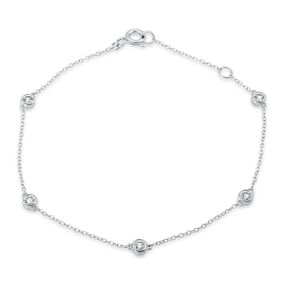 Armband aus 750 Gold Weißgold 5 Brillanten 0,26ct TW-SI L:17,5cm Armband aus 750 Gold Weißgold 5 Brillanten 0,26ct TW-SI L:17,5cm