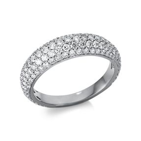 Pavé Ring aus 585 Gold Weißgold 141 Brillanten 1,16ct TW-SI B:4,8mm
