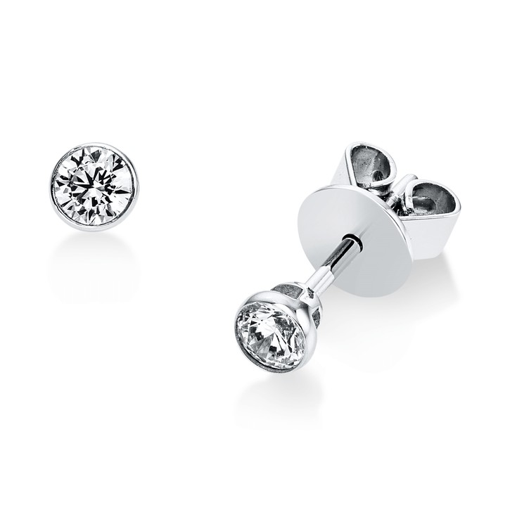 Solitaire Ohrstecker aus 585 Weißgold 2 Brillanten 0.3ct