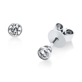 Solitaire Ohrstecker aus 585 Weißgold 2 Brillanten 0,3ct TW-SI Ø3,6mm Zarge