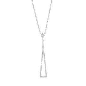 Collier aus 750 Gold Weißgold 81 Diamanten 0,18ct W-SI L:45,7cm