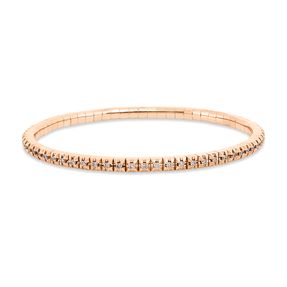Armband Flex-Band aus 750 Gold Rotgold 66 Brillanten 0,77ct braun Ø54mm 4er-Krappe