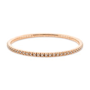 Armband Flex-Band aus 750 Gold Rotgold 66 Brillanten 0,69ct TW-SI Ø55mm 4er-Krappe