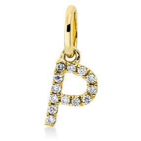 Anhänger Buchstabe P aus 750 Gelbgold 13 Brillanten 0,03ct TW-SI 11x4,1mm mit Öse