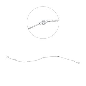Armband aus 585 Gold Weißgold 5 Brillanten 0,14ct W-SI L:17,5cm
