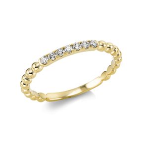 Ring aus 750 Gold Gelbgold 7 Brillanten 0,13ct TW-SI H:1,9mm
