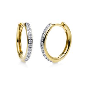 Creolen aus 750 Gold Gelbgold 24 Brillanten 0,17ct TW-SI 13,8x1,8mm