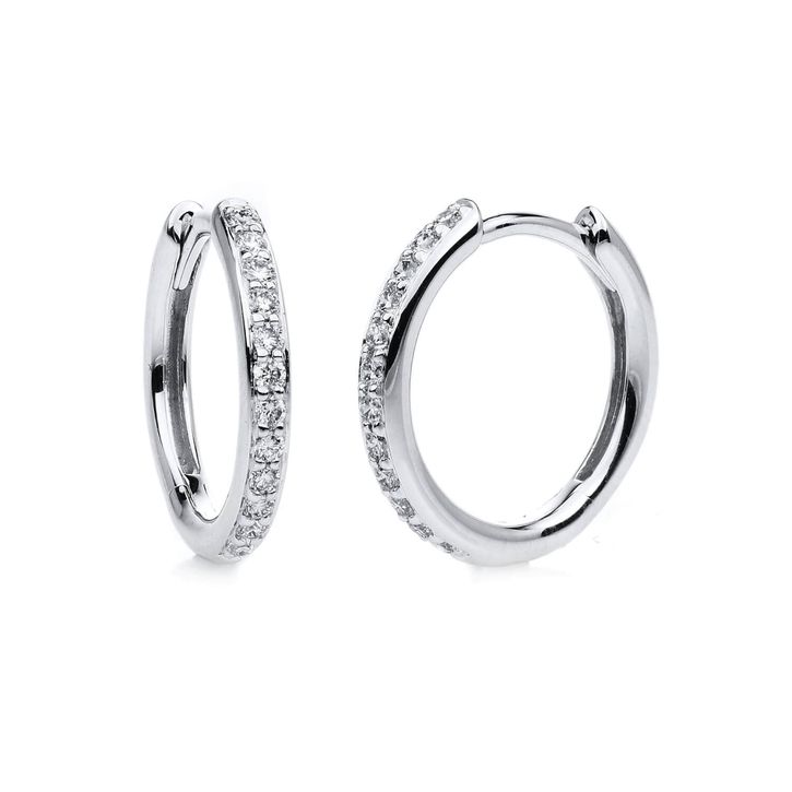 Creolen aus 750 Weißgold 24 Brillanten 0.17ct