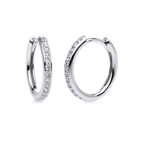 Creolen aus 750 Gold Weißgold 24 Brillanten 0,17ct TW-SI 13,8x1,8mm