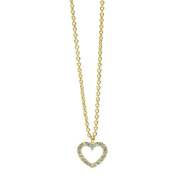 Collier Herz aus 750 Gelbgold 18 Brillanten 0.05ct