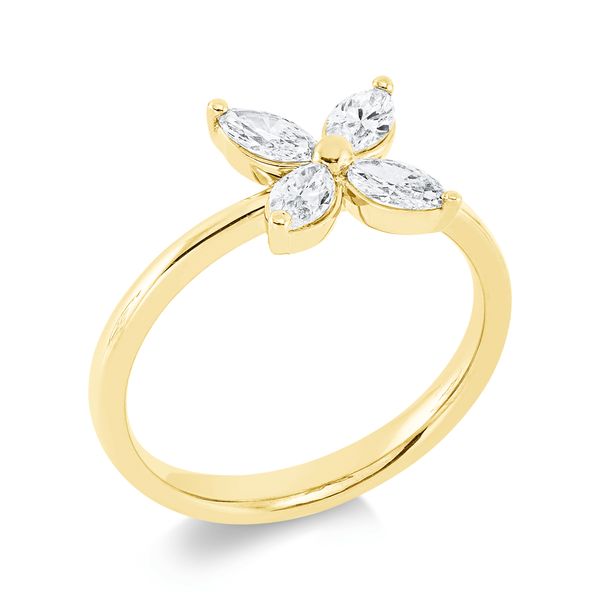 Ring aus 750 Gelbgold 4 Diamanten 0.64ct