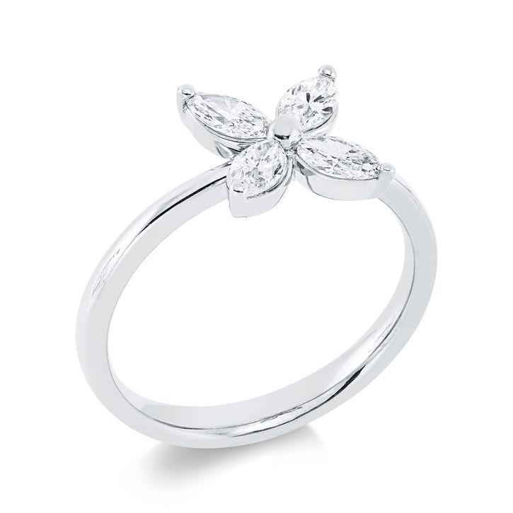 Ring aus 750 Weißgold 4 Diamanten 0.64ct