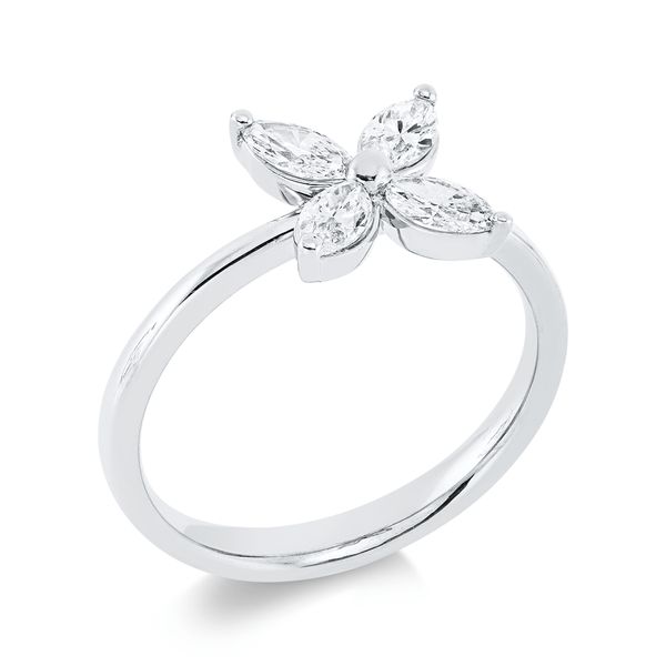 Ring aus 750 Weißgold 4 Diamanten 0.64ct