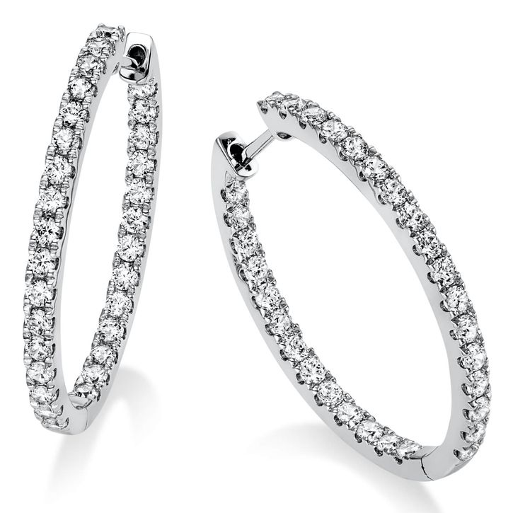 Creolen aus 950 Platin 60 Brillanten 1.57ct