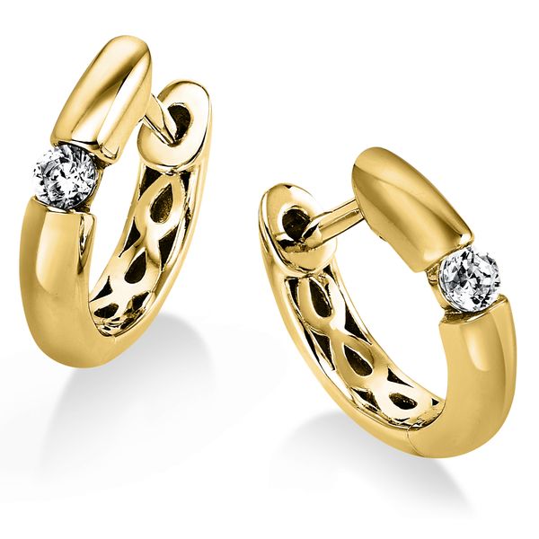 Solitaire Creolen aus 585 Gelbgold 2 Brillanten 0.1ct