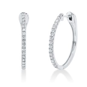 Creolen aus 750 Gold Weißgold 32 Brillanten 0,53ct TW-SI 25,1x2,2mm