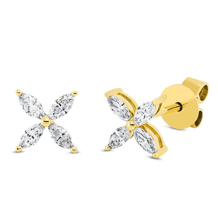 Ohrstecker aus 750 Gelbgold 8 Diamanten 0.36ct