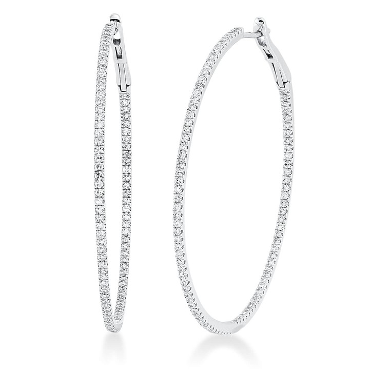 Creolen aus 750 Weißgold 188 Diamanten 0.95ct