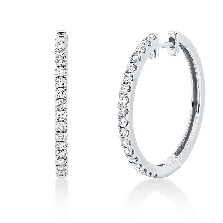 Creolen aus 750 Weißgold 36 Brillanten 0.66ct