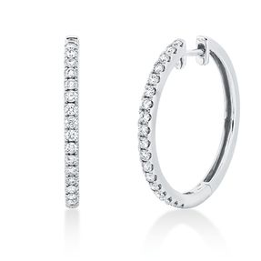 Creolen aus 750 Gold Weißgold 36 Brillanten 0,66ct TW-SI 24,7x2mm