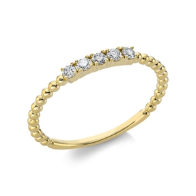 Ring aus 750 Gold Gelbgold 5 Brillanten 0,14ct TW-SI B:2mm 4er-Krappe Ring aus 750 Gold Gelbgold 5 Brillanten 0,14ct TW-SI B:2mm 4er-Krappe