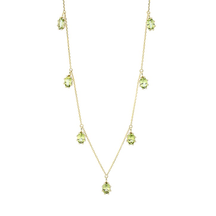 Collier aus 750 Gelbgold 7 Peridote