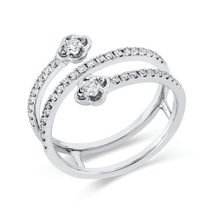 Ring aus 750 Weißgold 41 Brillanten 0.36ct