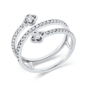 Ring aus 750 Gold Weißgold 41 Brillanten 0,36ct TW-SI H:12,8mm