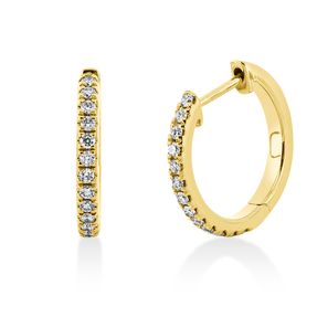 Creolen aus 750 Gold Gelbgold 26 Brillanten 0,21ct TW-SI 14,9x1,9mm