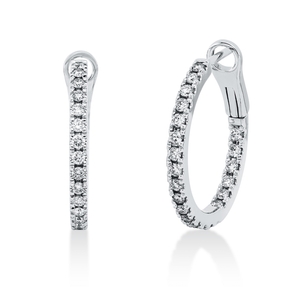 Creolen aus 750 Gold Weißgold 44 Brillanten 0,58ct TTLB-SI 19,1x2mm Creolen aus 750 Gold Weißgold 44 Brillanten 0,58ct TTLB-SI 19,1x2mm