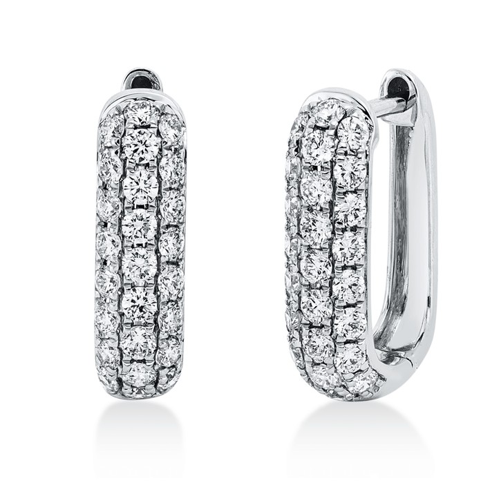 Creolen aus 750 Weißgold 50 Brillanten 0.65ct