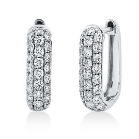Creolen aus 750 Gold Weißgold 50 Brillanten 0,65ct TW-SI 14,2x4mm