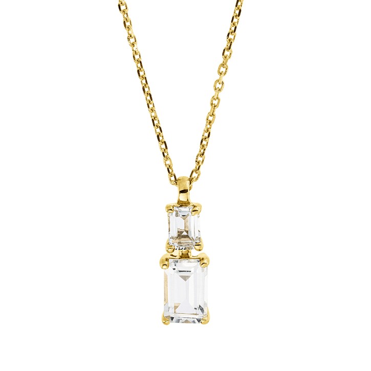 Collier aus 750 Gelbgold 2 Amethyste