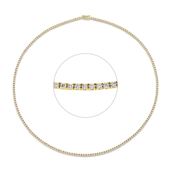 Collier aus 750 Gelbgold 201 Brillanten 6ct