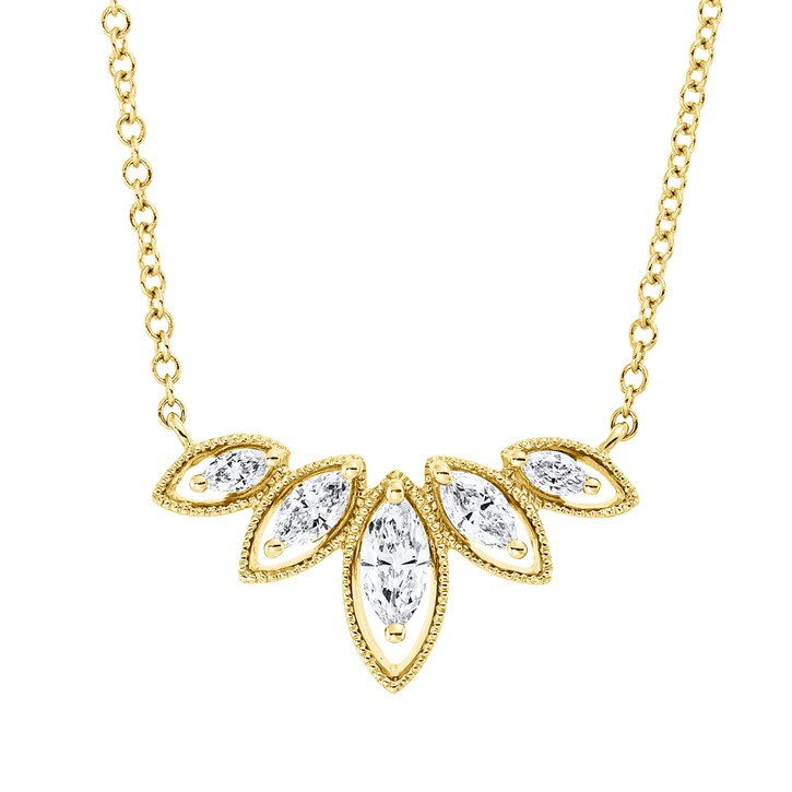 Collier aus 585 Gelbgold 5 Diamanten 0.38ct