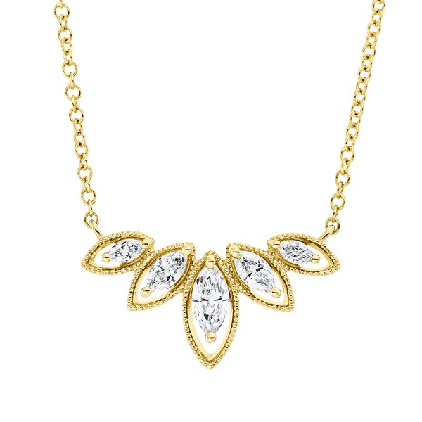Collier aus 585 Gelbgold 5 Diamanten 0.38ct