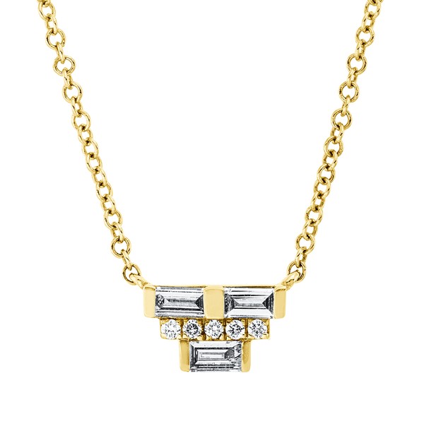 Collier aus 585 Gelbgold 8 Brillanten 0.16ct