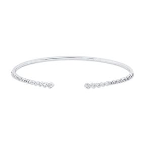 Armreif aus 750 Gold Weißgold 40 Brillanten 0,47ct TW-SI 46x56mm