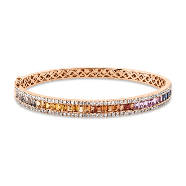 Armreif aus 750 Rotgold 39 Saphire 110 Brillanten 1.16ct