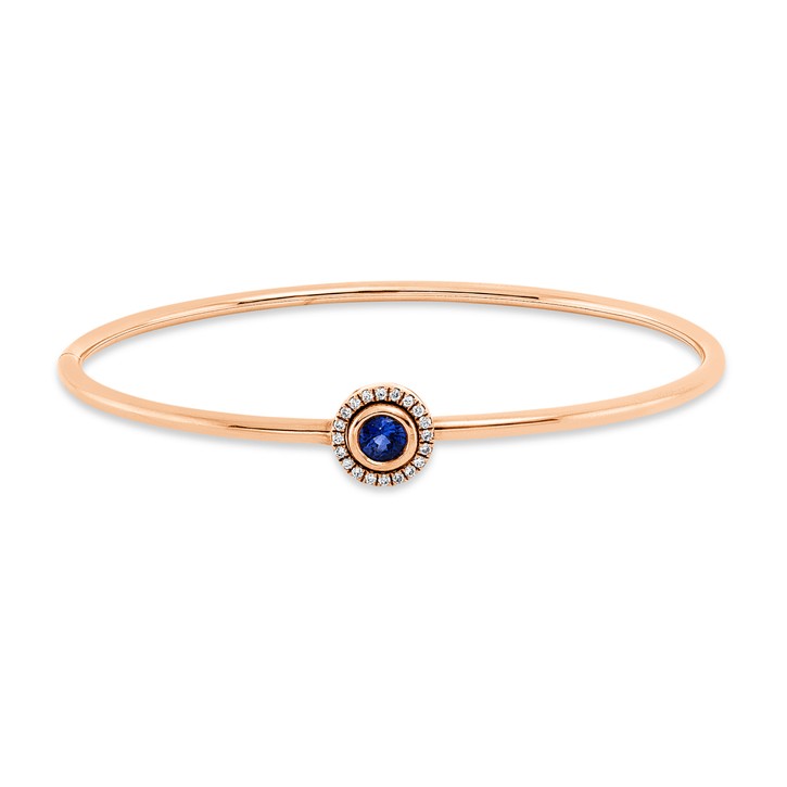 Armreif aus 585 Rotgold Saphir 20 Brillanten 0.08ct