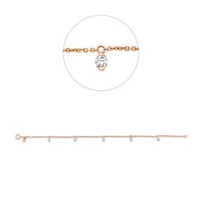 Armband aus 750 Gold Rotgold 5 Brillanten 0,39ct TW-SI L:16,5cm