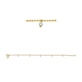 Armband aus 750 Gold Gelbgold 5 Brillanten 0,17ct I-SI L:16,5cm