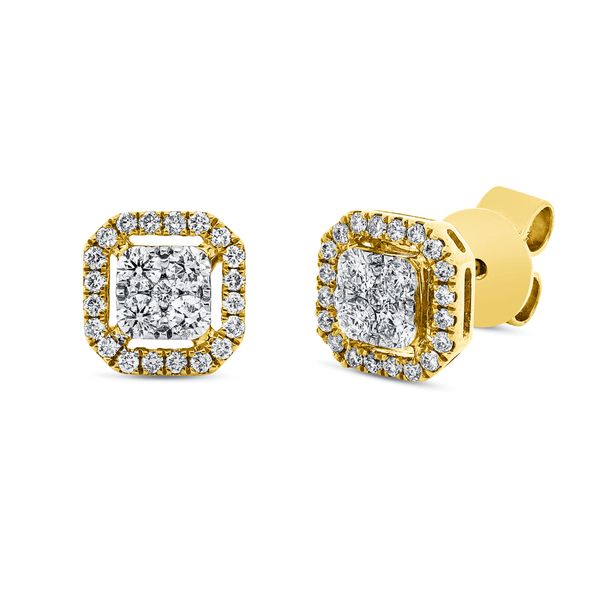 Ohrstecker aus 750 Gelbgold 50 Brillanten 0.54ct