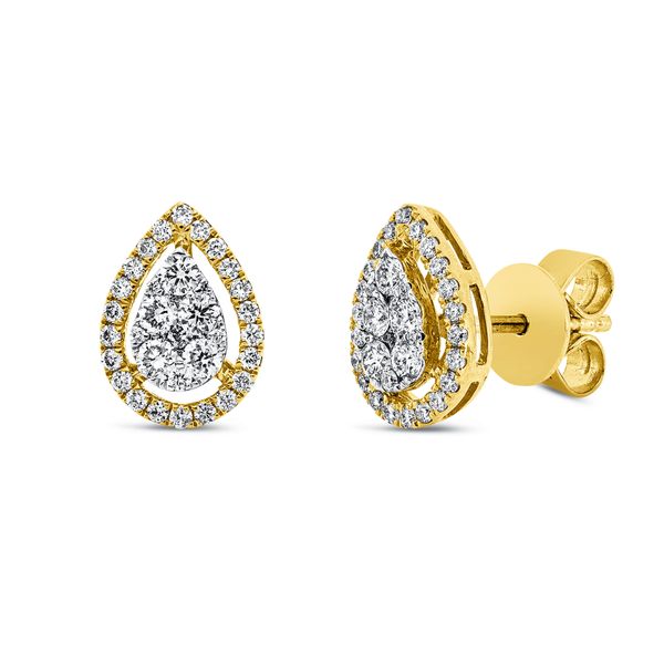 Ohrstecker aus 750 Gelbgold 68 Brillanten 0.56ct