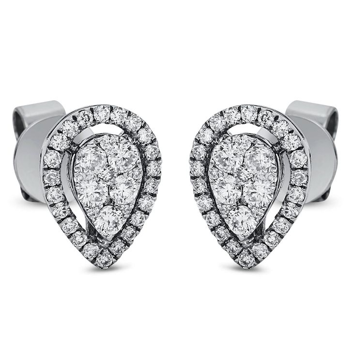 Ohrstecker aus 750 Weißgold 68 Brillanten 0.57ct