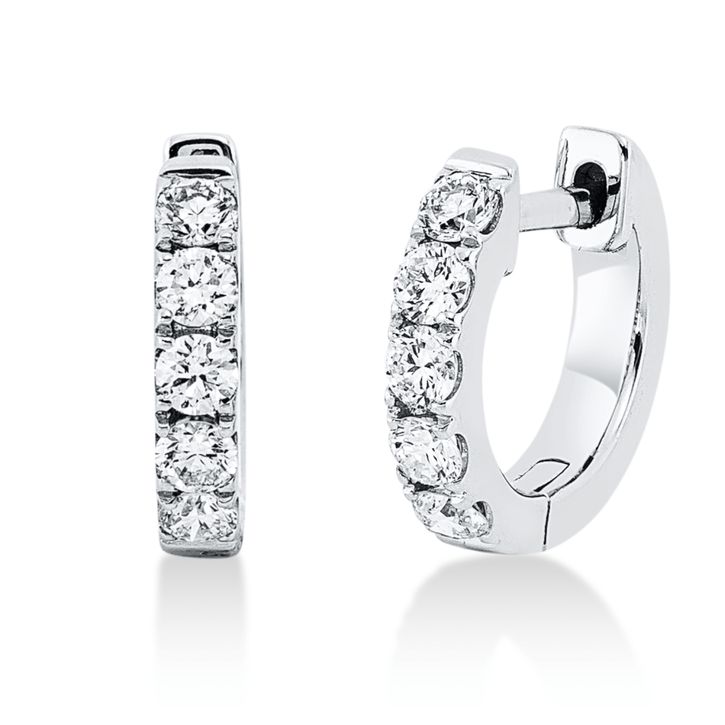 Creolen aus 750 Weißgold 10 Brillanten 0.4ct