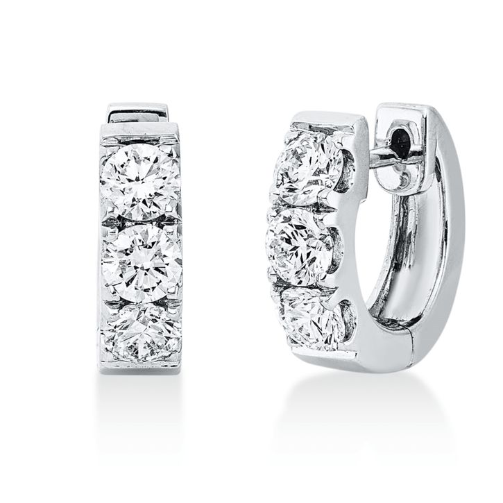 Creolen aus 750 Weißgold 6 Brillanten 1.45ct
